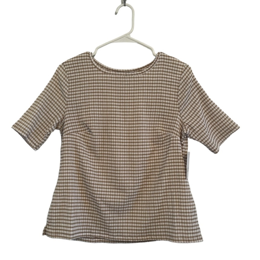 Croft & Barrow Petite Crinkle Knit Short Sleeve Top